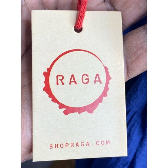 Raga Womens Button Front Shirt Blue Short Sleeve Crew Neck Sheer Pintuck S New - Picture 5 of 7